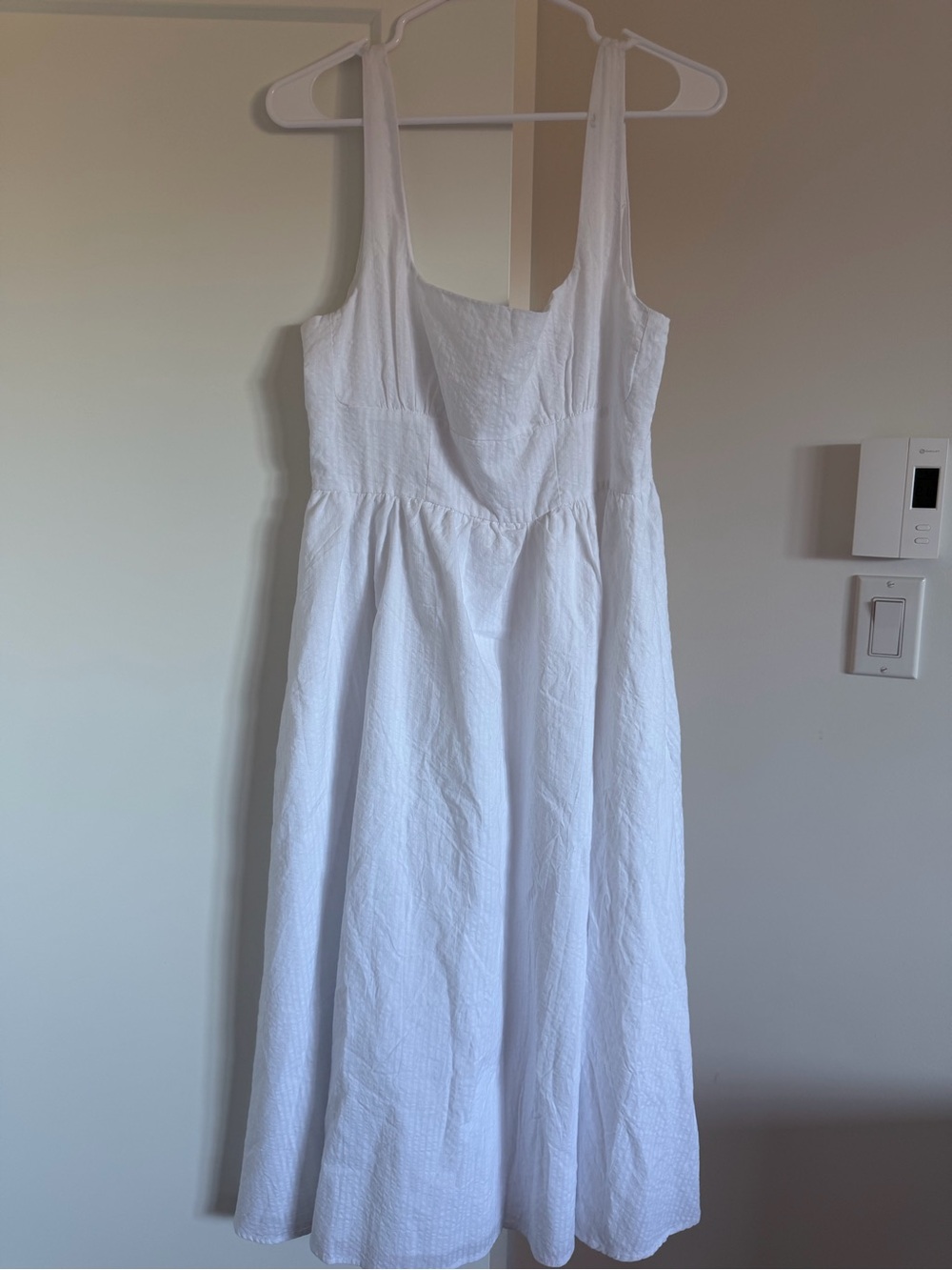 Ardene White Square-Neck Midi A-Line Dress - Picture 2 of 11